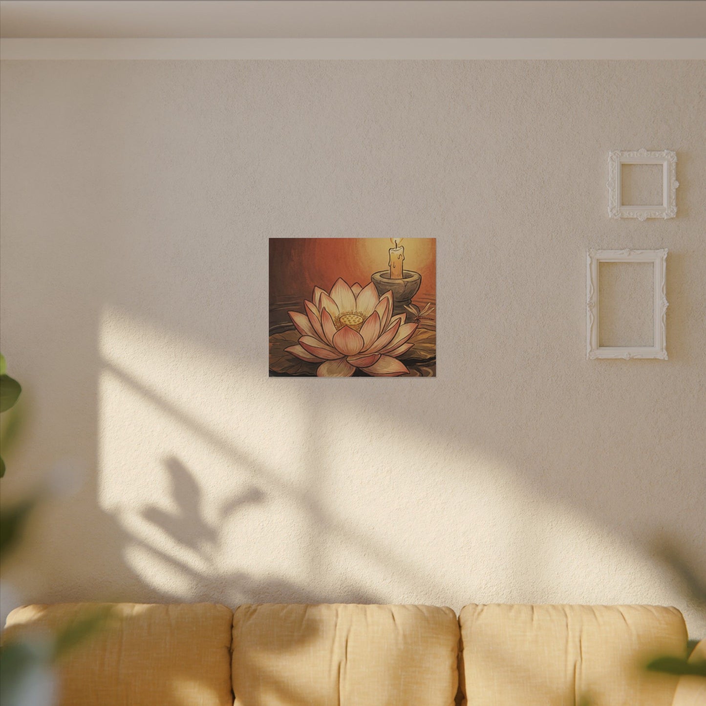 Lotus Flower Summer Canvas Art | Zen Contemplative Design