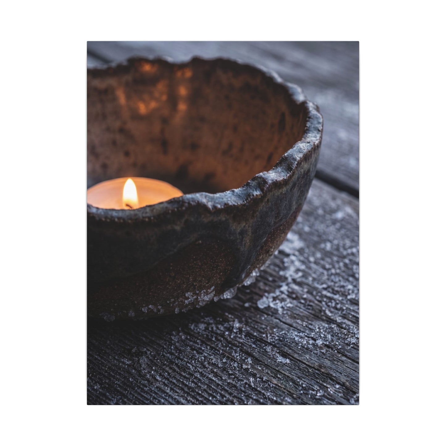 Atmospheric Ceramic Bowl Canvas Art - Moody Minimal Dark Japandi