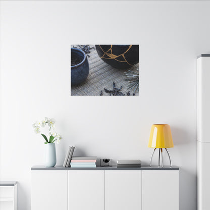 Kintsugi Tea Ceremony in Overcast | Gold Vein Canvas Art