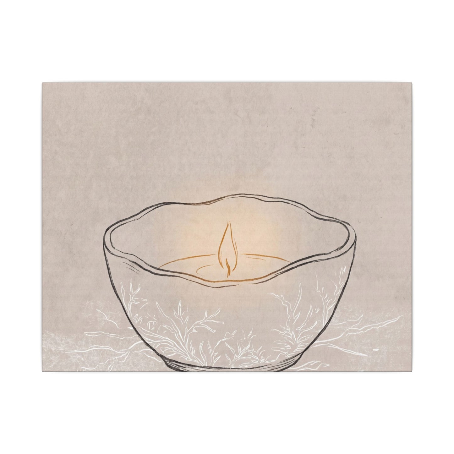 Ceramic Bowl Minimal Line Canvas Art | Neutral Japandi Art Art Print