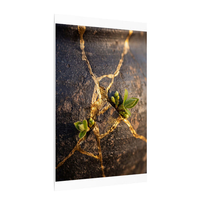 Rust Patina Gold Repair Canvas Art | Resilient Kintsugi Art