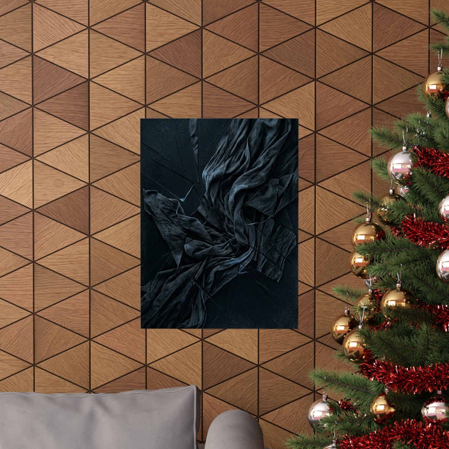 Silk Drape Wall Art Print | Winter Dark Japandi Moody Minimal Art