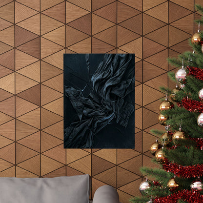 Silk Drape Wall Art Print | Winter Dark Japandi Moody Minimal Art