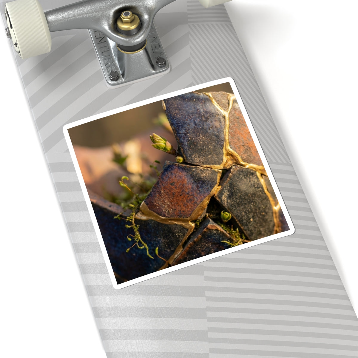 Kintsugi Broken Pottery in Golden Hour | Gold Vein Sticker