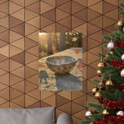 Warm Ceramic Bowl Wall Art Print - Japanese Pattern Japandi