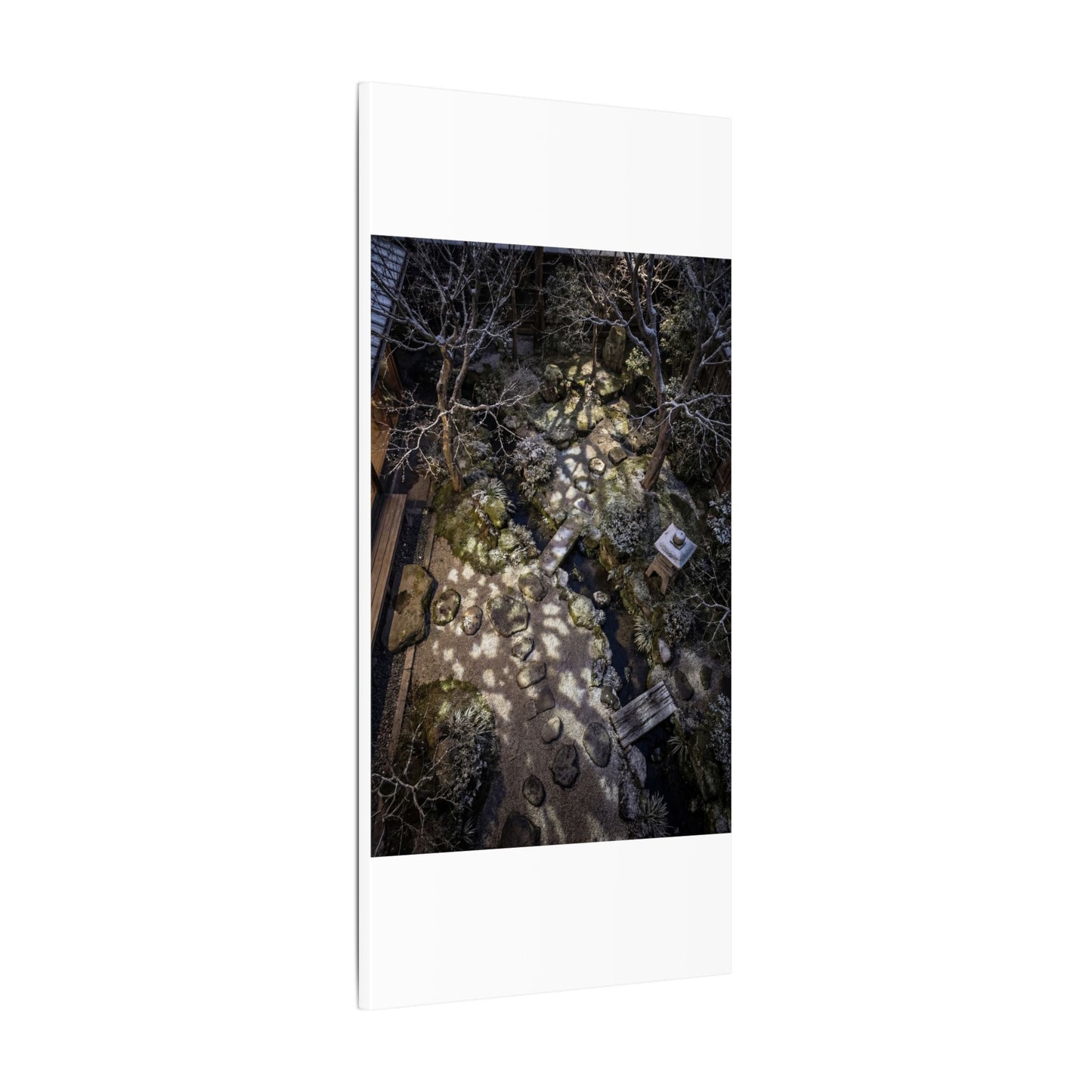 Moonlit Garden Japanese Pattern Canvas Art | Elegant Japandi Art
