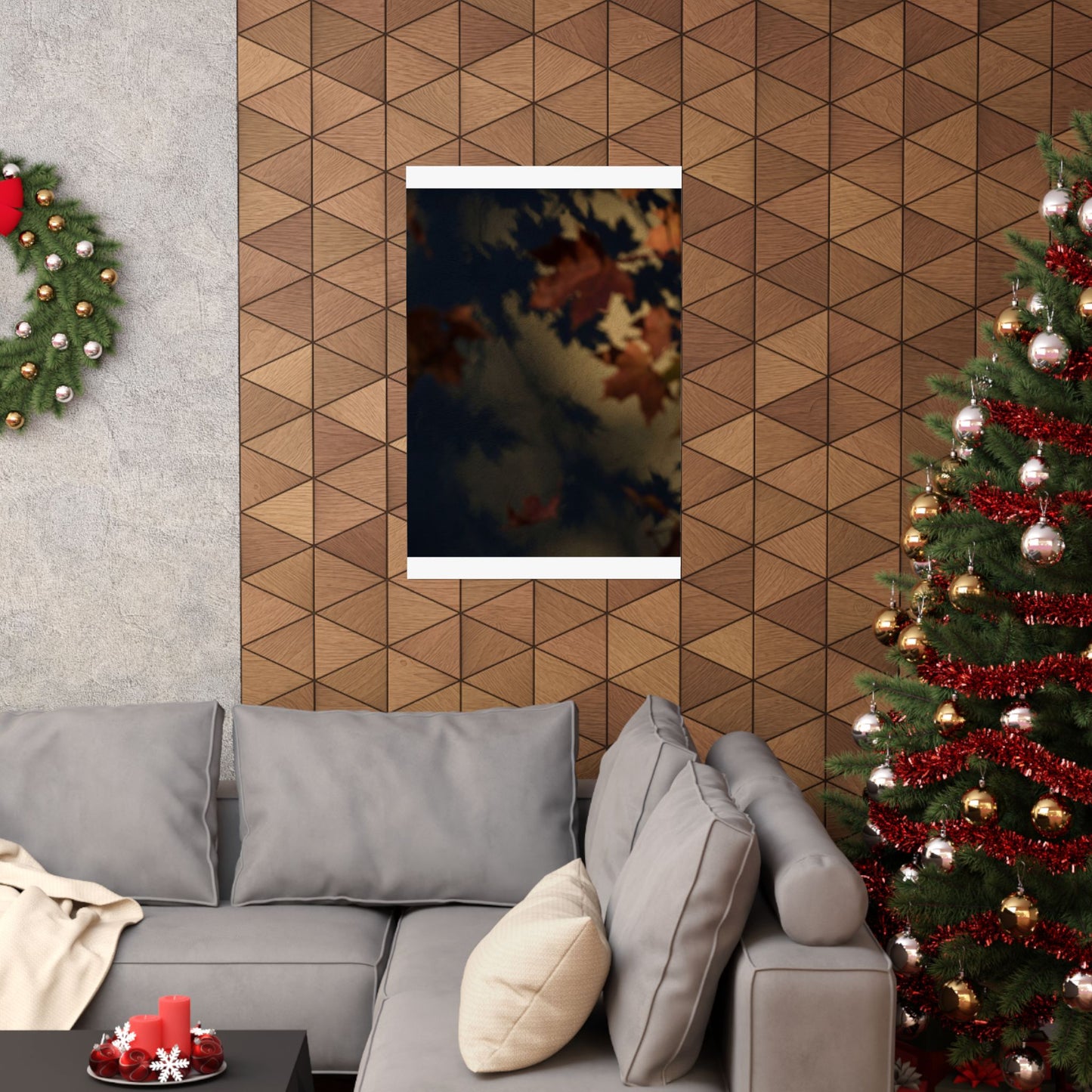 Dark Japandi Shadow Play in Golden Hour | Moody Minimal Wall Art Print