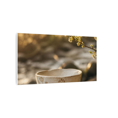 Neutral Ceramic Bowl Canvas Art - Japanese Pattern Japandi