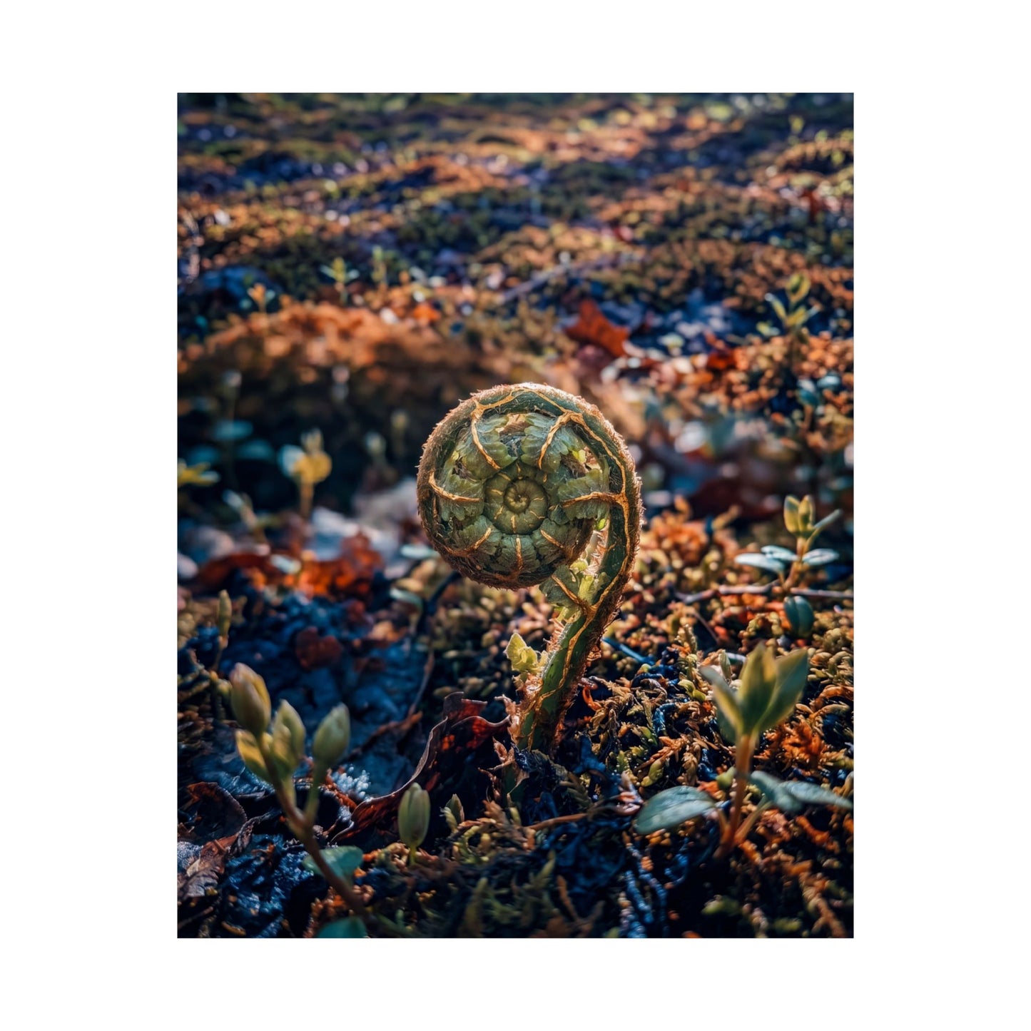 Dappled Fern Unfurling Wall Art Print - Kintsugi Seijaku