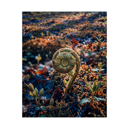 Dappled Fern Unfurling Wall Art Print - Kintsugi Seijaku