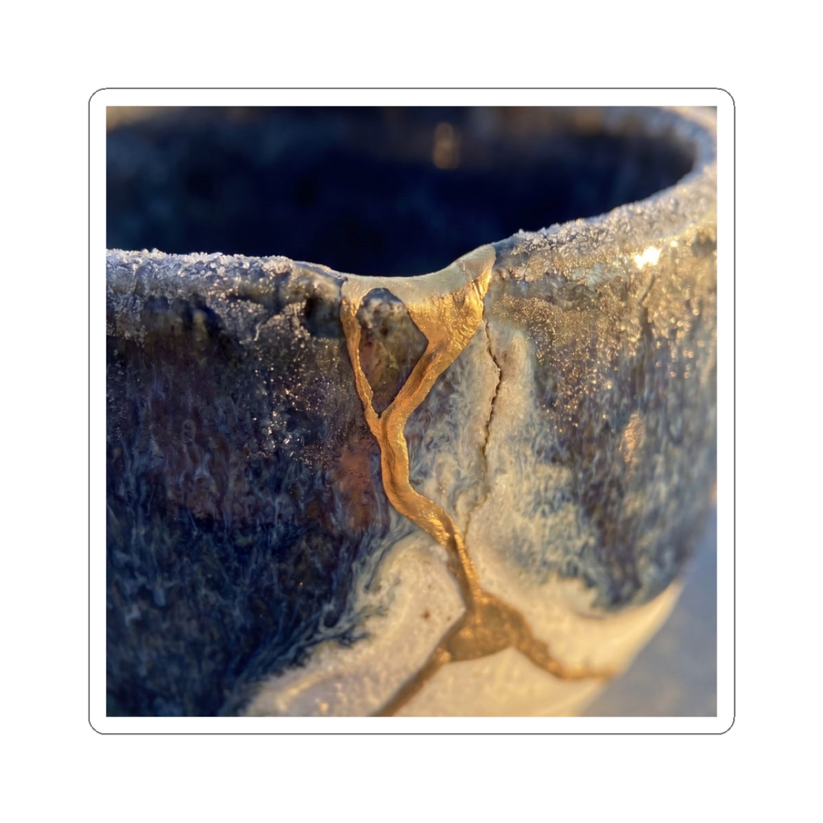 Ceramic Bowl Winter Sticker | Kintsugi Healing Design