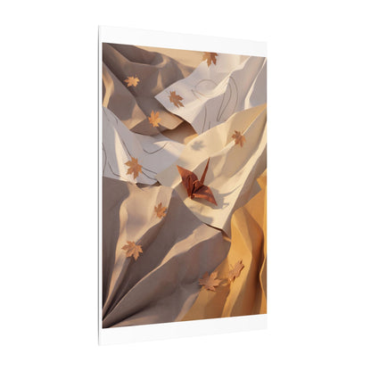 Autumn Paper Fold Minimal Line Canvas Art | Cozy Decor