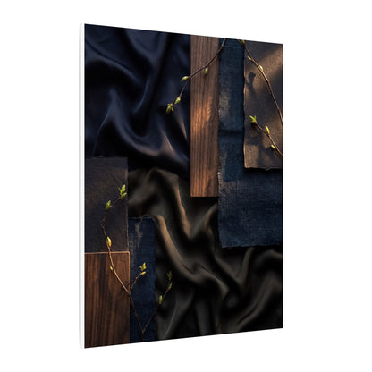 Silk Drape Spring Canvas Art | Dark Japandi Moody Design