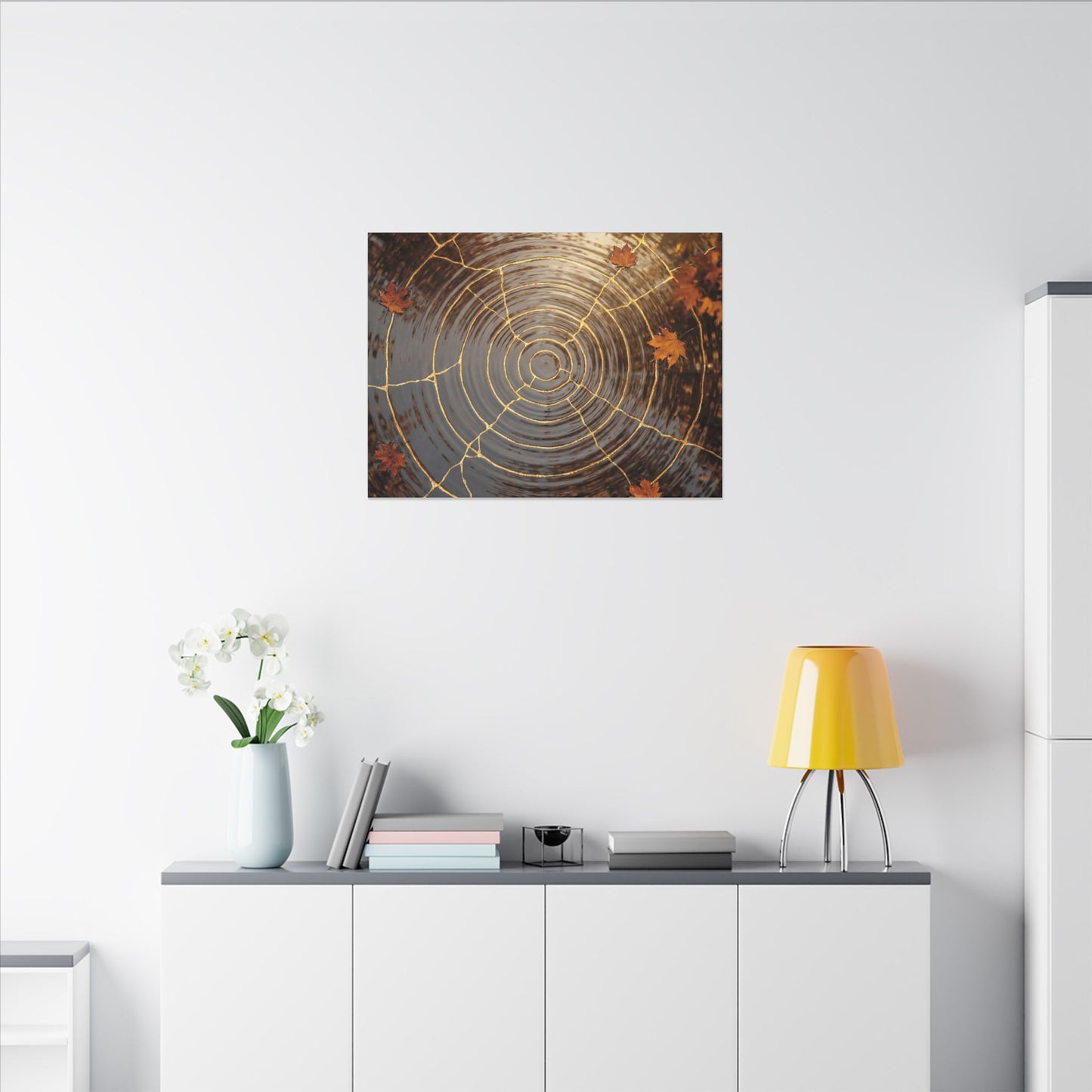 Artful Water Ripple Canvas Art - Gold Vein Kintsugi