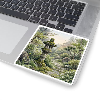 Seijaku Stone Lantern Sticker - Japandi Watercolor Art Print