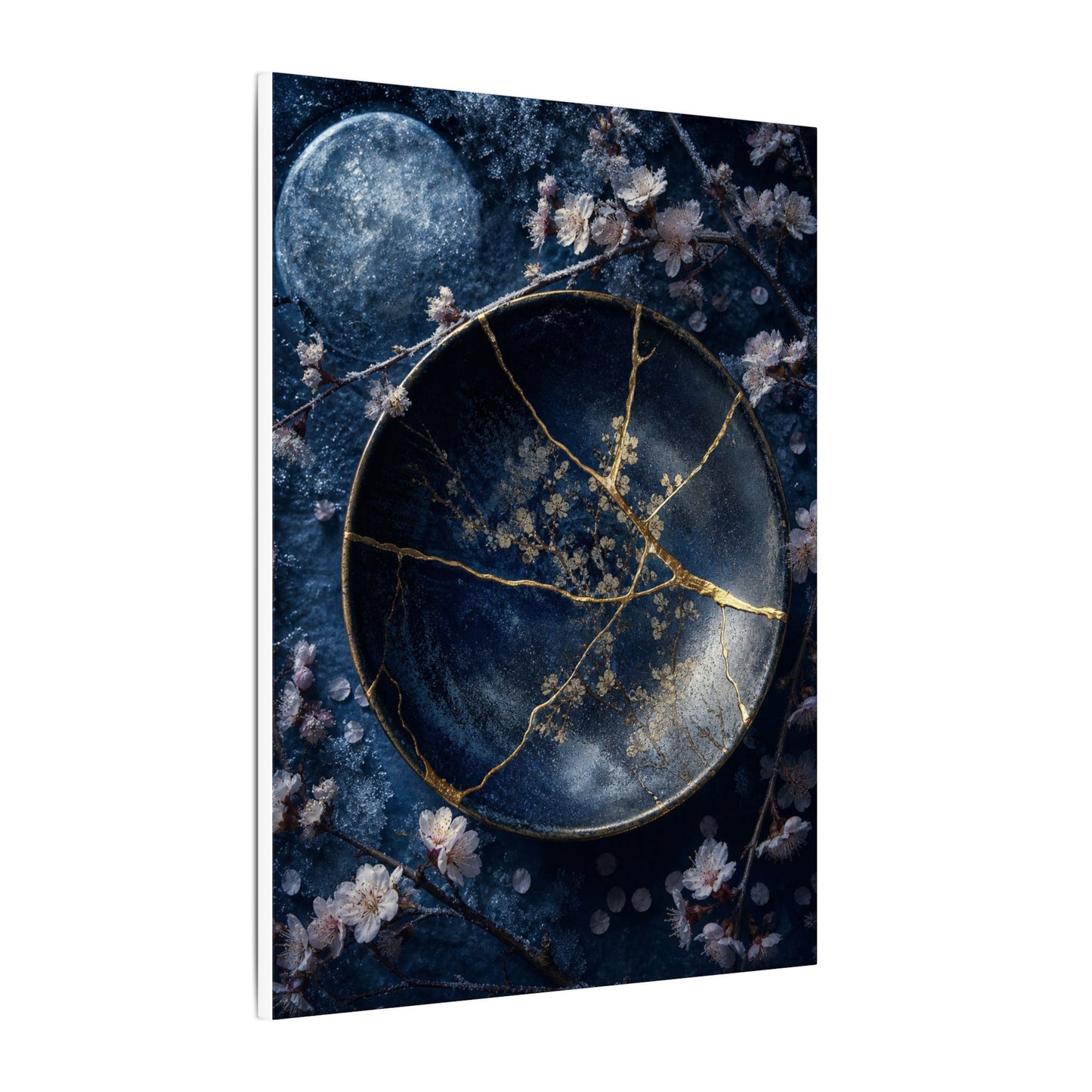 Cherry Blossom Winter Canvas Art | Kintsugi Philosophical Design