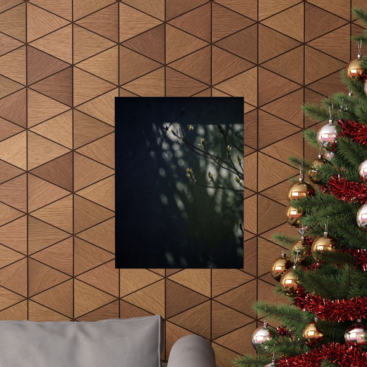 Shoji Screen Wall Art Print | Spring Dark Japandi Moody Minimal Art