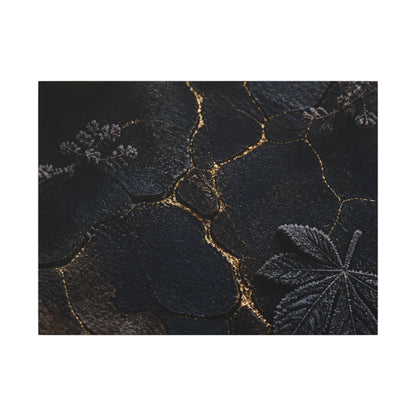 Candlelight Cracked Earth Canvas Art - Dark Japandi Ma
