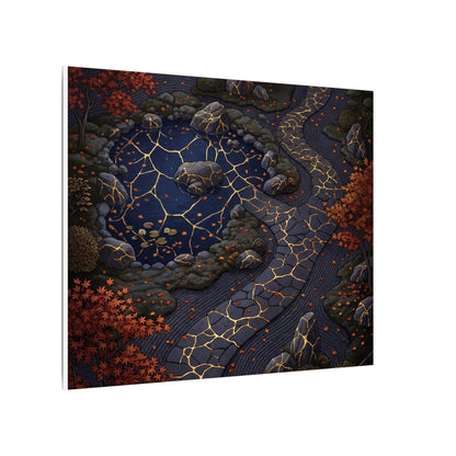 Moonlit Garden Gold Vein Canvas Art | Resilient Kintsugi Art