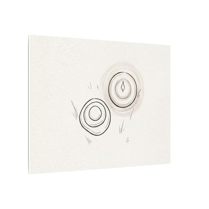 River Stones Canvas Art | Winter Japandi Minimal Line Art