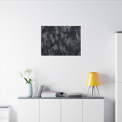 Dried Flowers Canvas Art | Winter Dark Japandi Shadow Zen Art