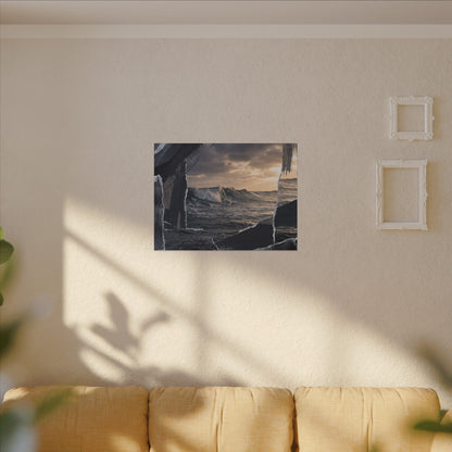 Fukinsei Ocean Wave Canvas Art - Dark Japandi Shadow Zen