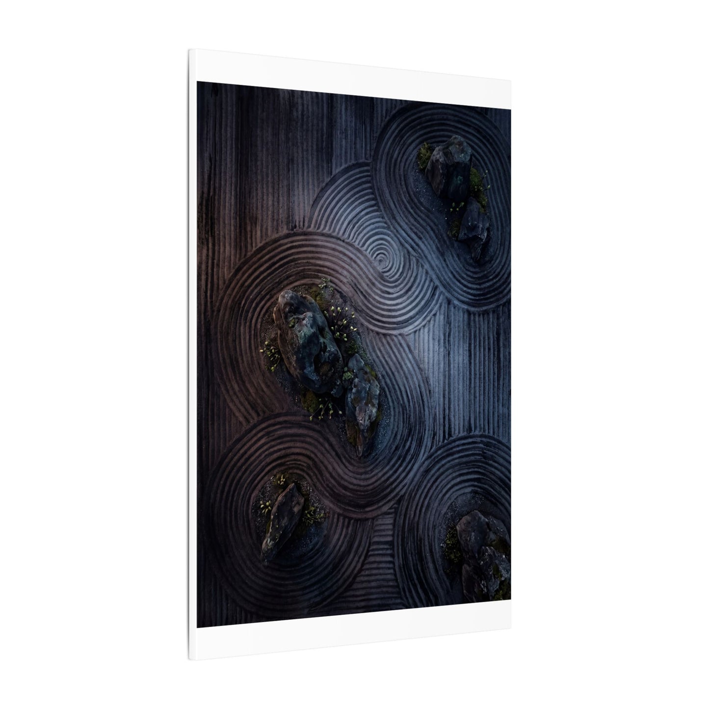 Spring Rock Garden Charcoal Ink Canvas Art | Bold Decor