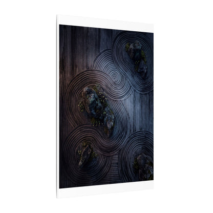 Spring Rock Garden Charcoal Ink Canvas Art | Bold Decor
