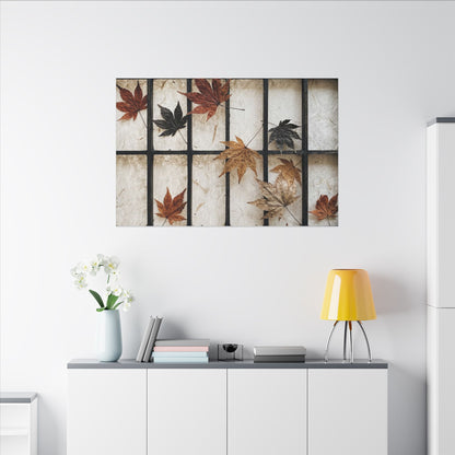 Japandi Shoji Screen in Overcast | Texture Canvas Art