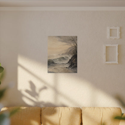 Ocean Wave Spring Canvas Art | Japandi Elegant Design