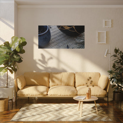 Kintsugi Tea Ceremony in Overcast | Gold Vein Canvas Art