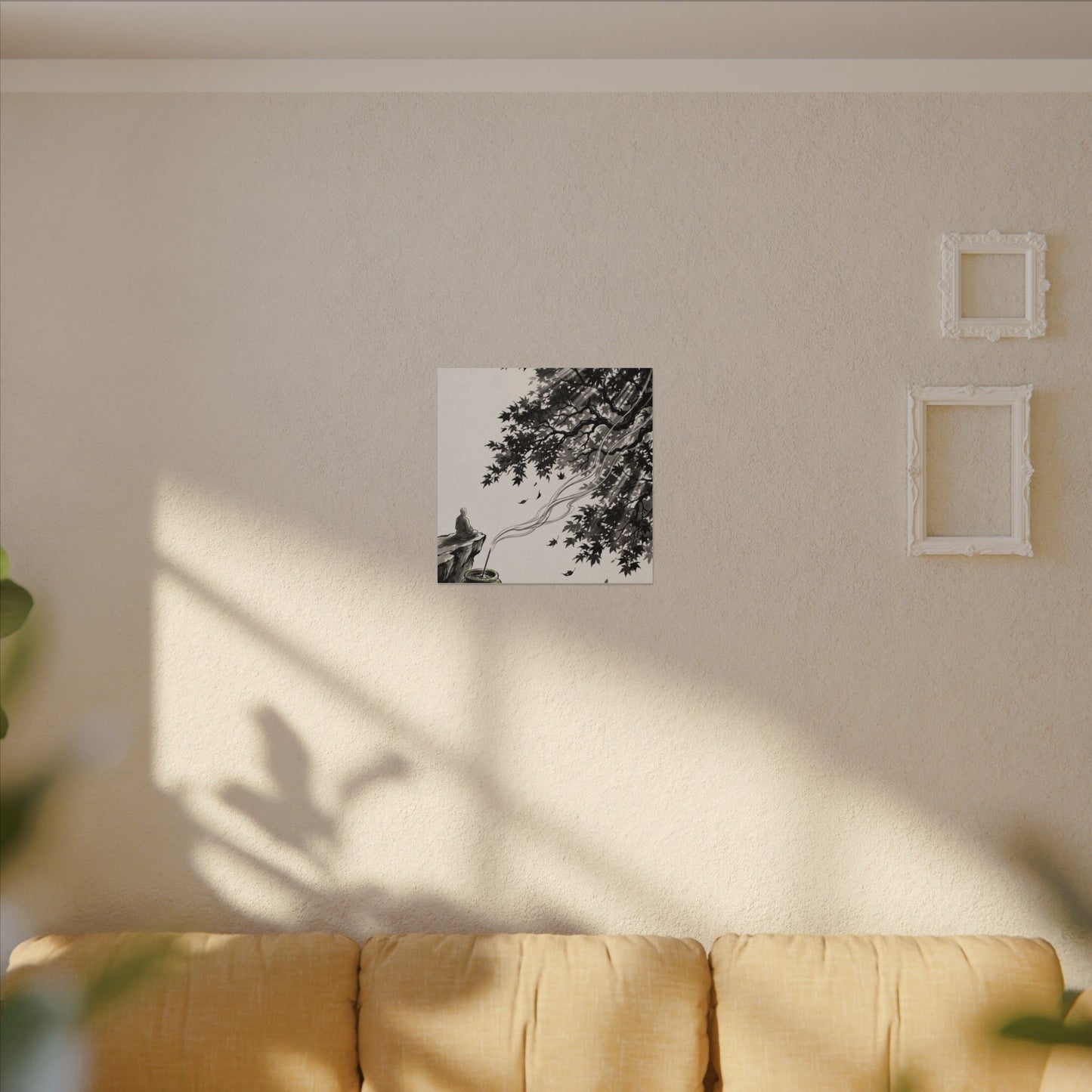 Serene Incense Smoke Canvas Art - Ukiyo E Inspired Zen