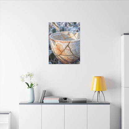 Resilient Ceramic Bowl Canvas Art - Gold Vein Kintsugi