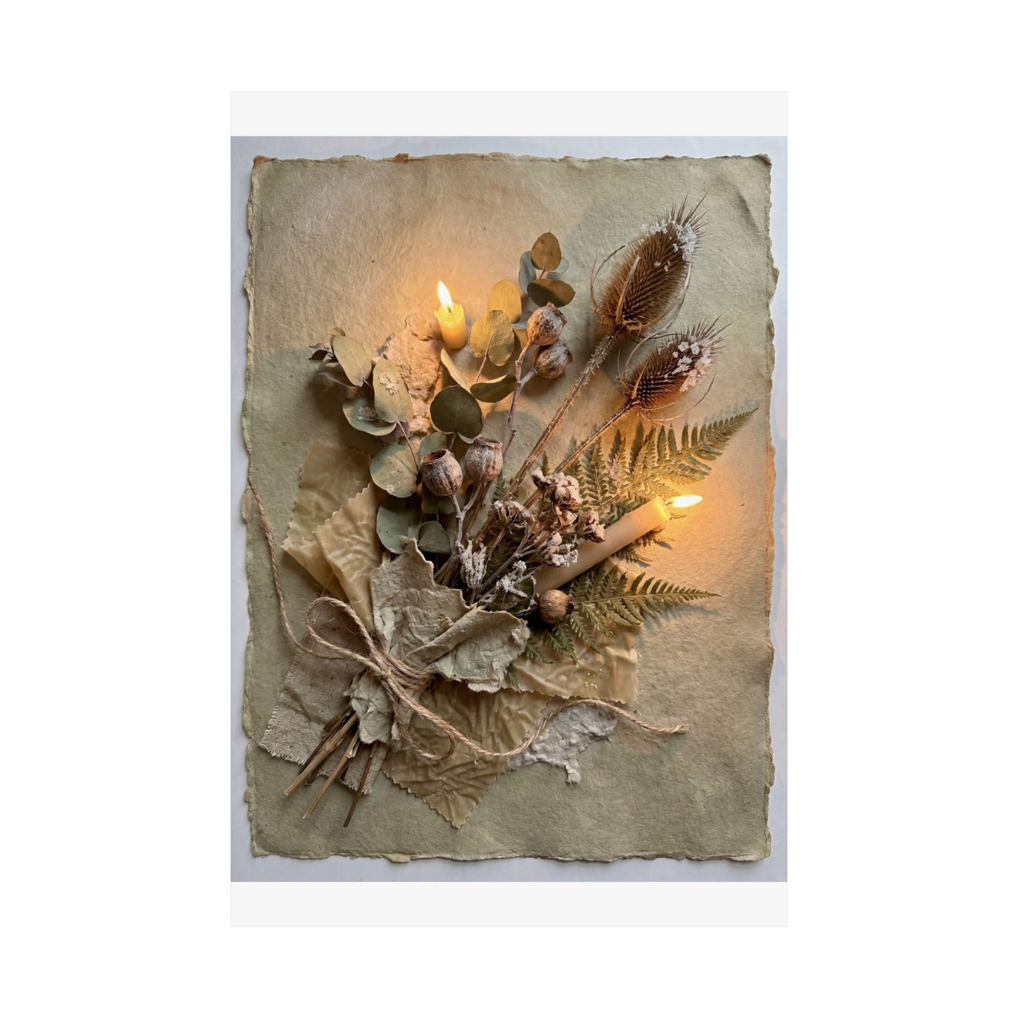 Dried Flowers Texture Wall Art Print | Earthy Japandi Art