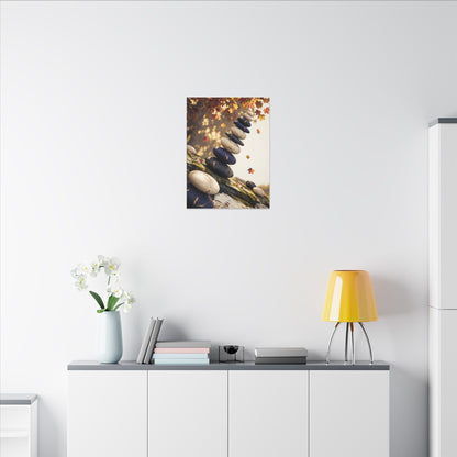 Ma River Stones Canvas Art - Kintsugi Gold Vein