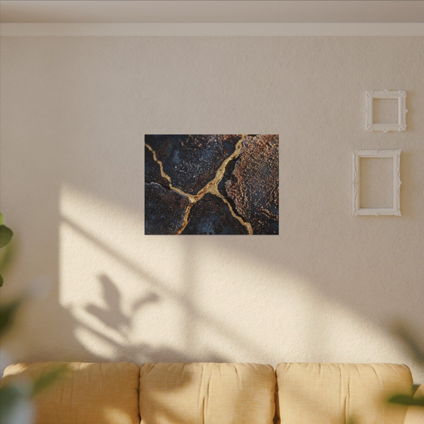 Winter Rust Patina Gold Vein Canvas Art | Resilient Decor