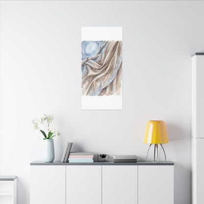 Silk Drape Winter Canvas Art | Japandi Cozy Design