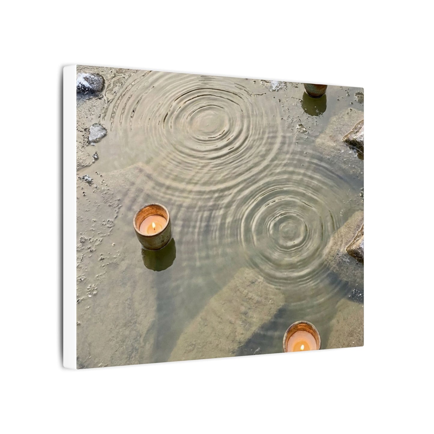 Water Ripple Canvas Art | Winter Japandi Japanese Pattern Art