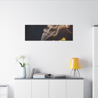 Golden Hour Incense Smoke Canvas Art - Dark Japandi Kanso