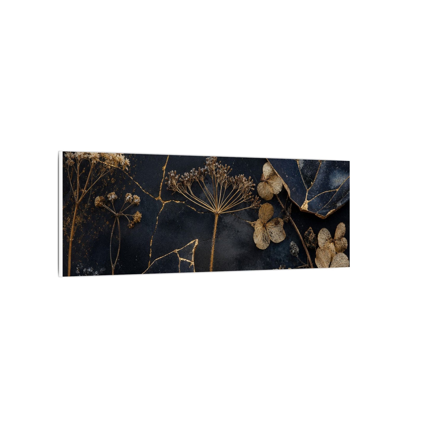 Philosophical Dried Flowers Canvas Art - Broken Beauty Kintsugi