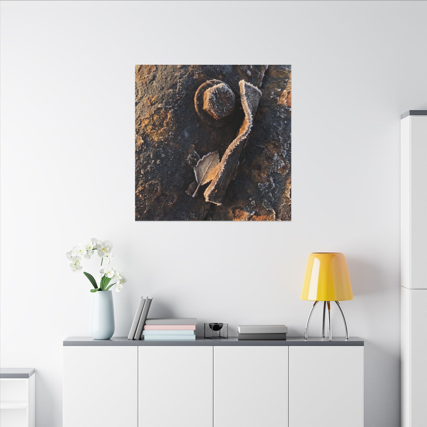 Moody Rust Patina Canvas Art - Moody Minimal Dark Japandi