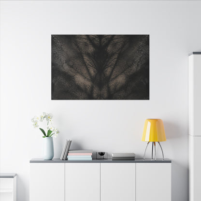 Seijaku Shadow Play Canvas Art - Dark Japandi Charcoal Ink