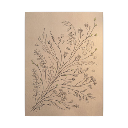 Dried Flowers Canvas Art | Spring Japandi Minimal Line Art