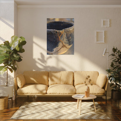 Winter Ceramic Bowl Gold Vein Canvas Art | Healing Decor