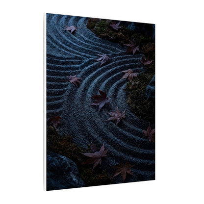Rock Garden Canvas Art | Autumn Dark Japandi Dark Texture Art