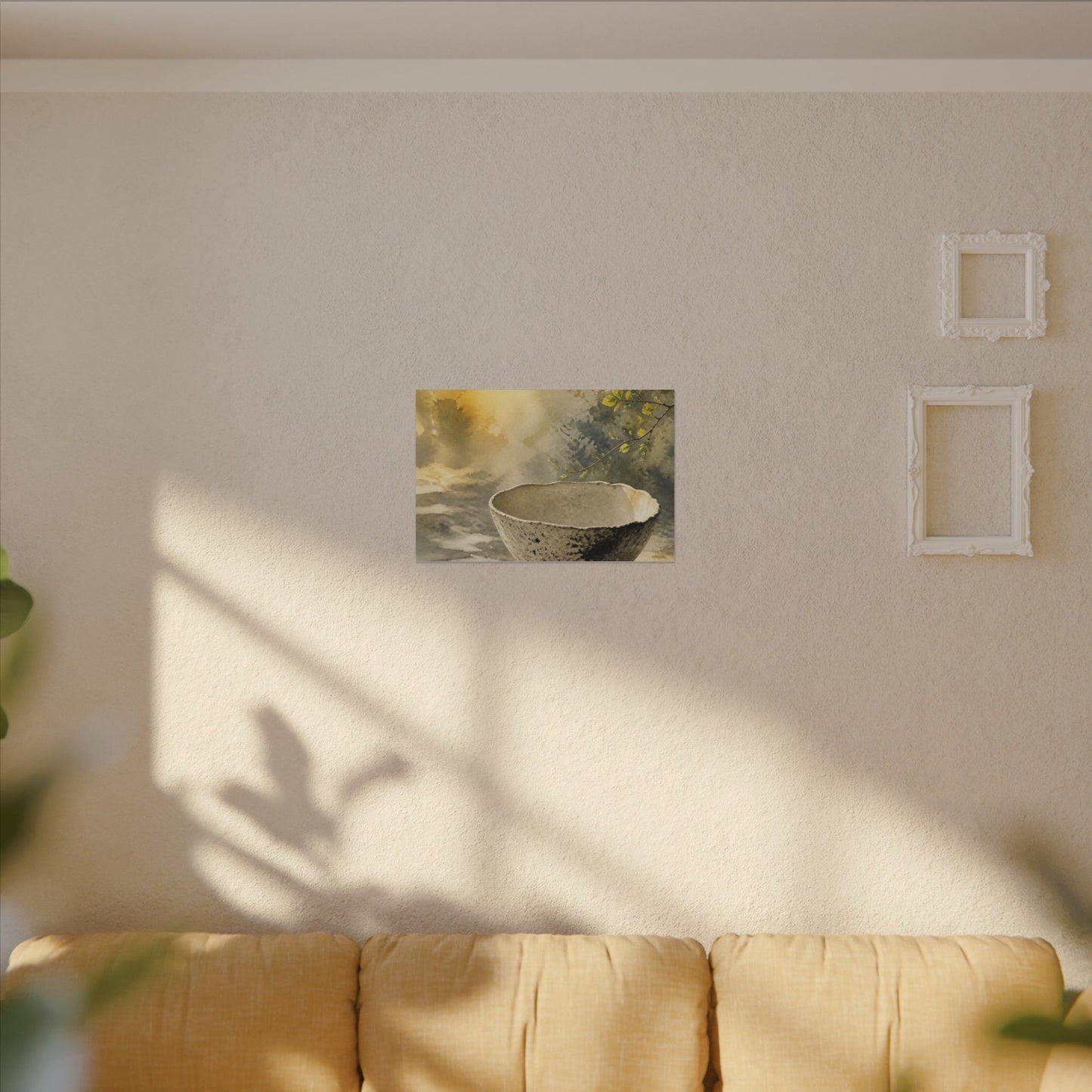 Cozy Ceramic Bowl Canvas Art - Watercolor Japandi