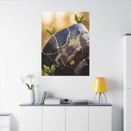 Fukinsei Rust Patina Canvas Art - Kintsugi Gold Repair