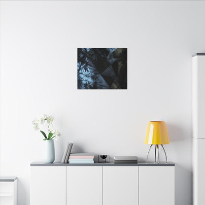 Shadow Play Winter Canvas Art | Dark Japandi Luxurious Design