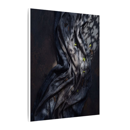 Seijaku Silk Drape Canvas Art - Dark Japandi Dark Texture