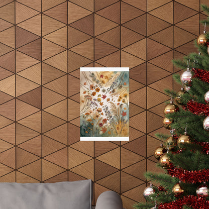 Dried Flowers Wall Art Print | Autumn Japandi Watercolor Art